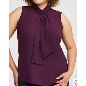 Torrid Georgette Sleeveless Tie‎ Neck New W Tag 3XL Winter Bloom